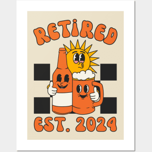 Personalized Retired 2024 | Retro Retirement Posters and Art